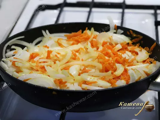 Sautéing onions and carrots