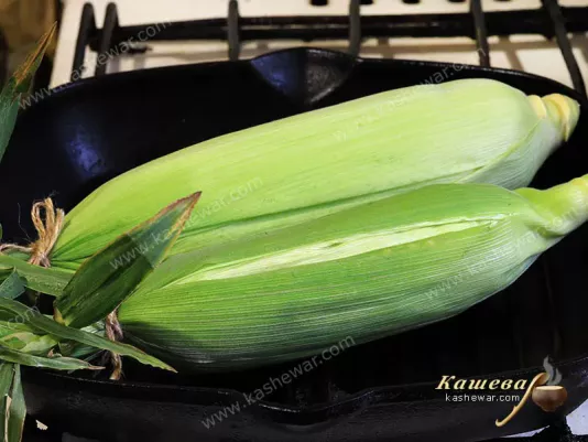Corn in a frying pan