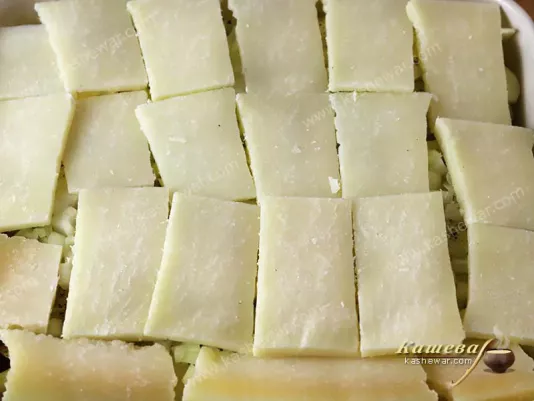 Thinly sliced parmesan