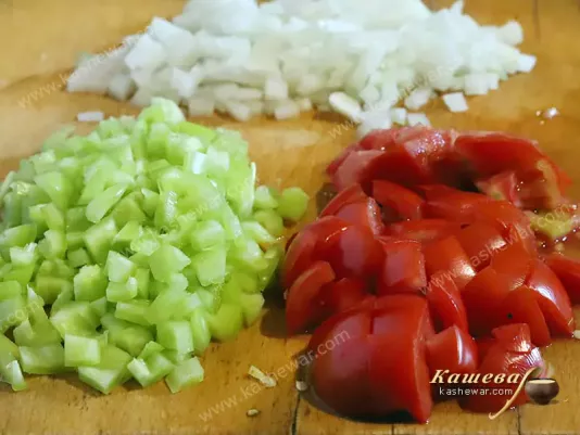 Finely chopped vegetables