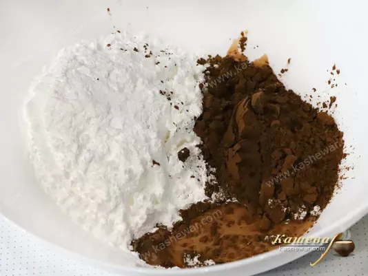 Cocoa powder and icing sugar