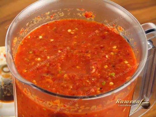Chili sauce in a blender