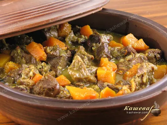 Lamb and pumpkin tagine - recipe with photos, Moroccan cuisine