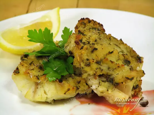 Baked cod with lemon-parsley crust - recipe with photo, Moroccan cuisine