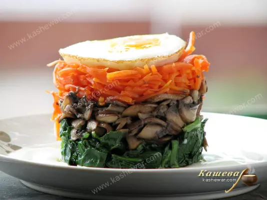 Eggs with spinach - recipe with photo, Chinese cuisine