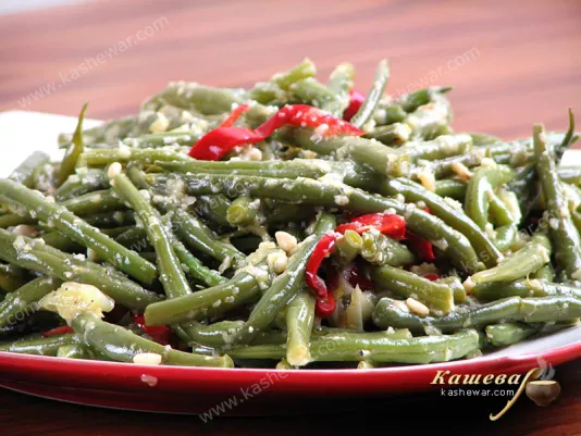 String beans with bell peppers – recipe with photo, American dish