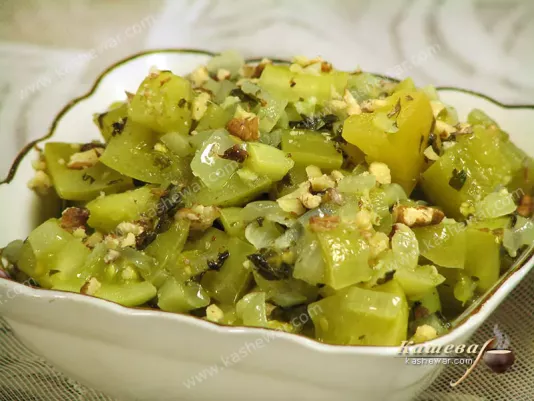 Green tomato salad for the winter – recipe with photo, Georgian cuisine