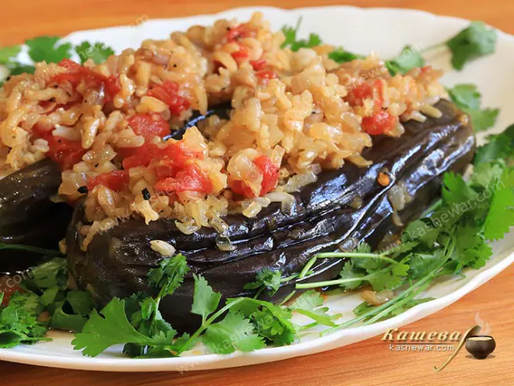 Баклажаны с рисом и помидорами – рецепт с фото, грузинская кухня