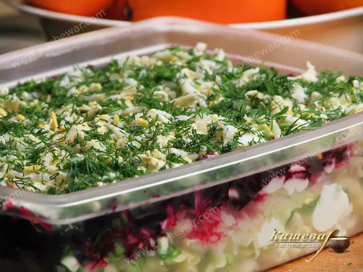 Салат «капуста под шубой» – рецепт с фото, салаты