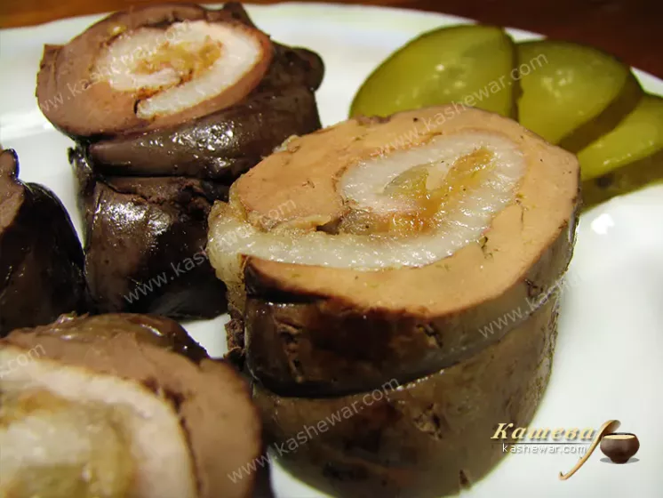 Печенка, фаршированная по-гомельски – белорусская кухня