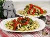 Noodles with eggplant and spices - recipe with photo, main dishes