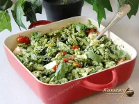Холодные макароны с песто из шпината – рецепт с фото, итальянская кухня