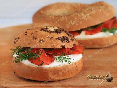 Buns with Salmon and Cream Cheese