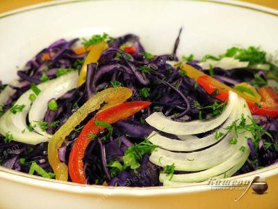 Red Cabbage Salad with Sweet Pepper