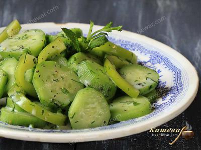Cucumber and kefir salad