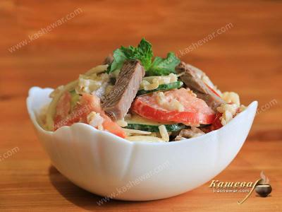Салат из свежих овощей с мясом – рецепт с фото, узбекская кухня