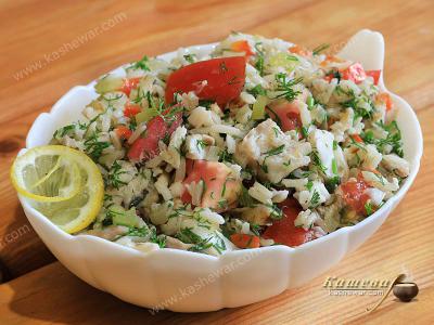 Fish Salad with Rice and Vegetables