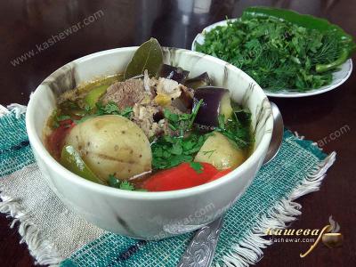 Шурпа с баклажанами – рецепт с фото, узбекская кухня