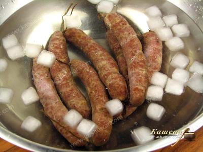 Sausages on ice