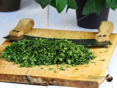 Finely chopped greens