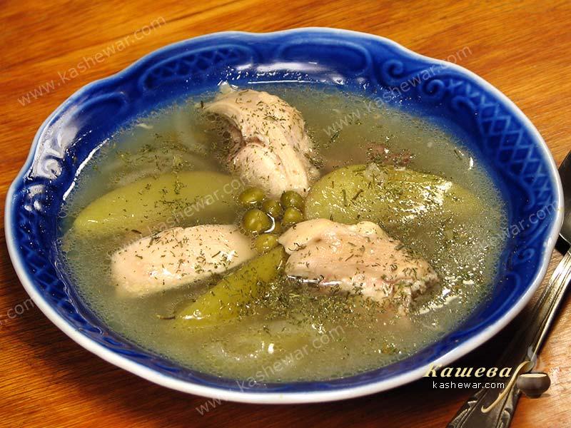 Куриный суп с горошком и яблоками – рецепт с фото, американская кухня