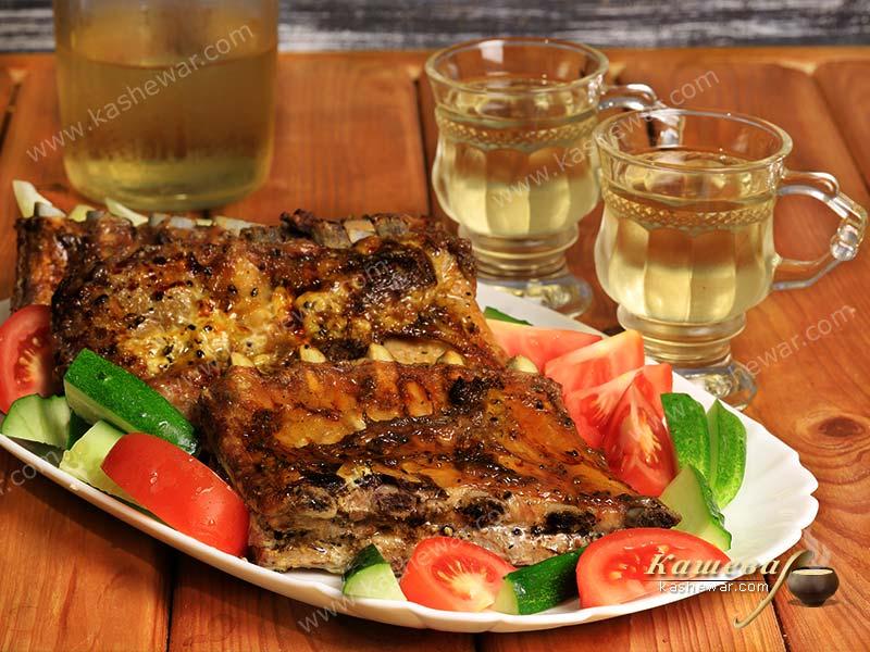 Pork ribs marinated in tea – recipe with photo, Georgian cuisine